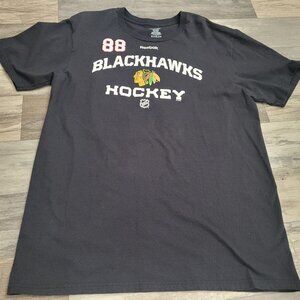 NHLPA Reebok 88 Patrick Kane T Shirt Mens Large Black Chicago Blackhawks NHL Tee